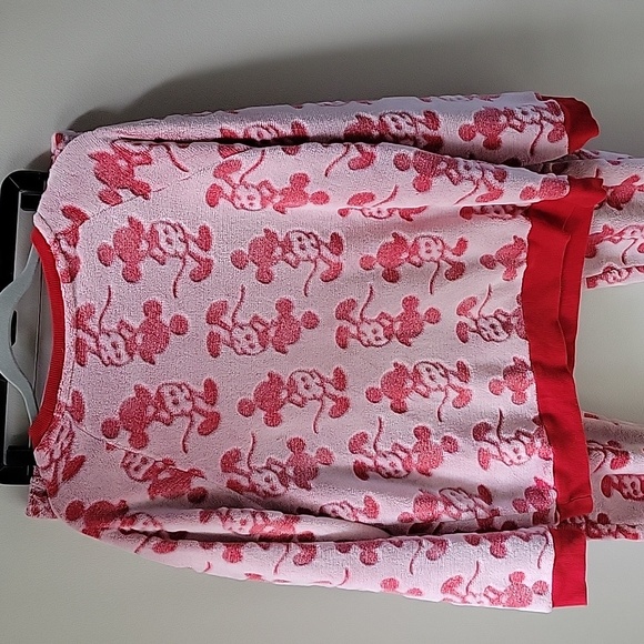 Disney World Mickey Mouse Womens XL Pajama Set Plush Lounge Red White Cozy - Picture 7 of 15